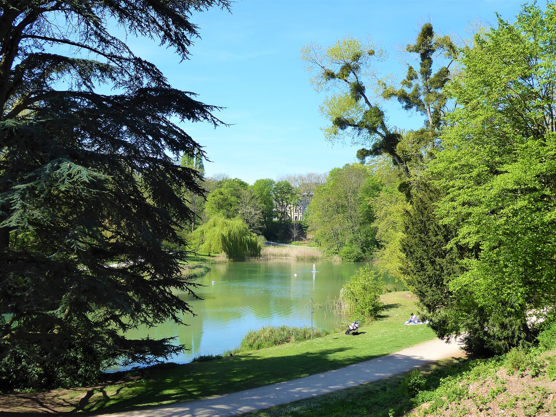 Weiher und Grünanlage im Klettenbergpark in Köln